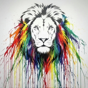 Knig-der-Tiere---Lwe-Splash-Street-Art-Style-1-x-verfgbar