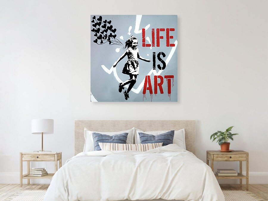 Bild 1 von Stencil Art Girl with Balloon- Life is Art 02 Edition of 50