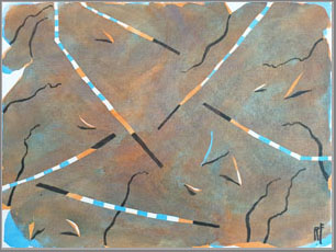 Bild 1 von WV-Nr: 2020-25''Spielfeld'' 2020, 30 x 40 cm, Acryl auf Leinwand