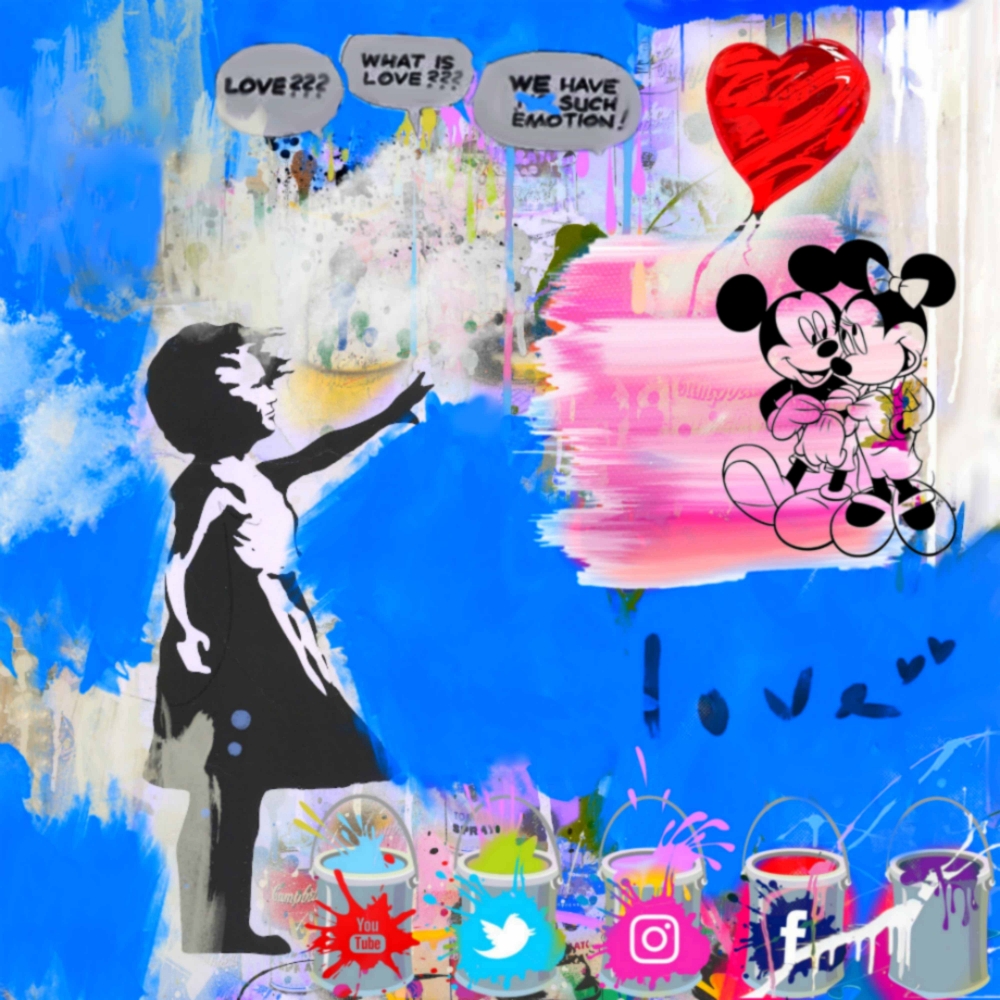 Bild 1 von Hommage Girl with Balloon Social Media Blau by Felix von Altersheim