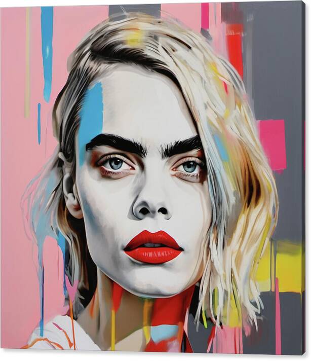 Bild 1 von Hommage Cara Delevingne Pop Art Photo Realismus - Pop Art Photo Realismus