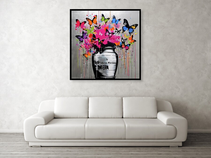 Bild 1 von Silber Edition Butterfly 01- Pigmentdruck auf Silber Alu/gerahmt Auflage 10/10