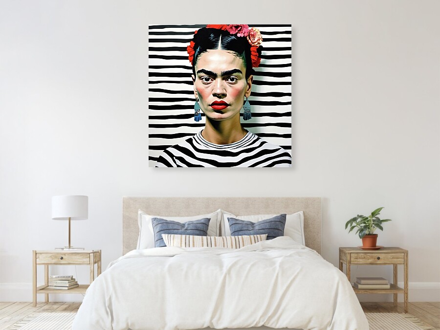 Bild 1 von Hommage Frida Kahlo Zebra 90 cm x 90 cm Leinwand