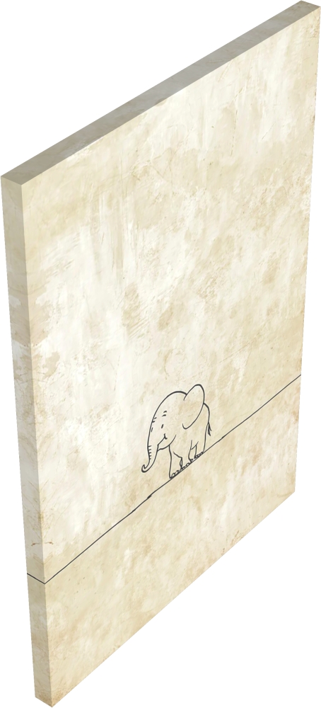 Bild 1 von Minimalismus Abstrakt einsamer winziger Elefant creme beige - Edition of 50