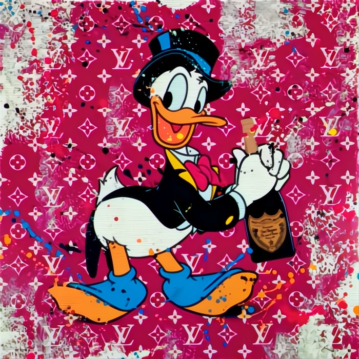 Bild 1 von Hommage Donald Duck Happy Birtday 90 cm x 90 cm Leinwand