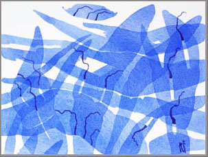 Bild 1 von WV-Nr: 2019-03''Blaue Schatten'' 2019, 30 x 40 cm, Acryl auf Leinwand