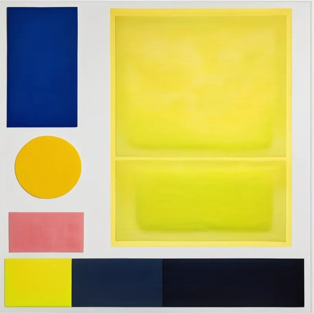 Bild 1 von Geometrie-  Bauhaus - Abstrakt - M46  / (Größe) 110x110 cm 2 cm Leinwand gespiegelt