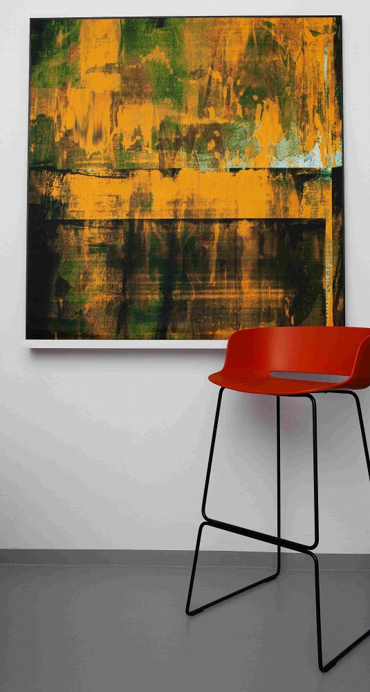 Bild 1 von Abstrakt Orange Blurred Game  - Recycelter Jeansstoff  by Felix von Altersheim