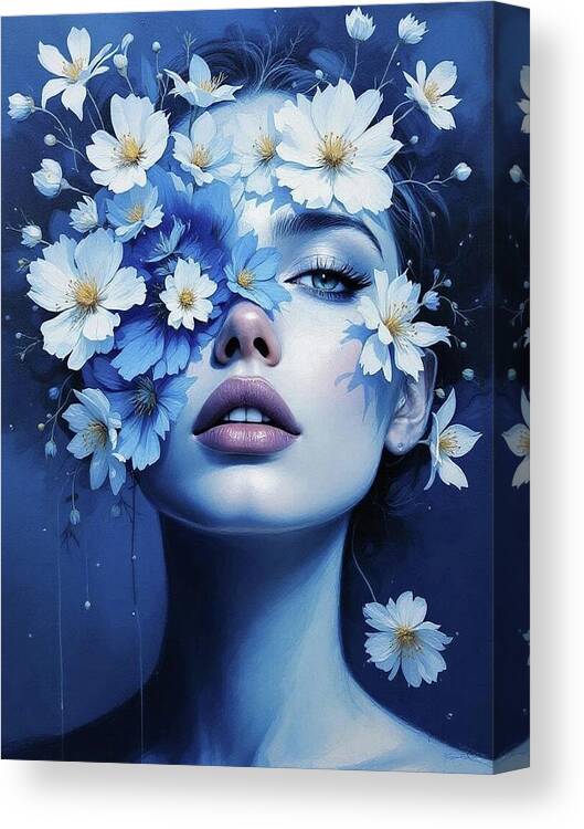 Bild 1 von Abstrakte Weibliche Portrait - Farbe Blau Flora 08