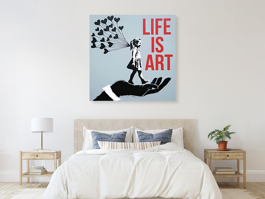 Bild 1 von Stencil Art Girl with Balloon- Life is Art 01 Edition of 50