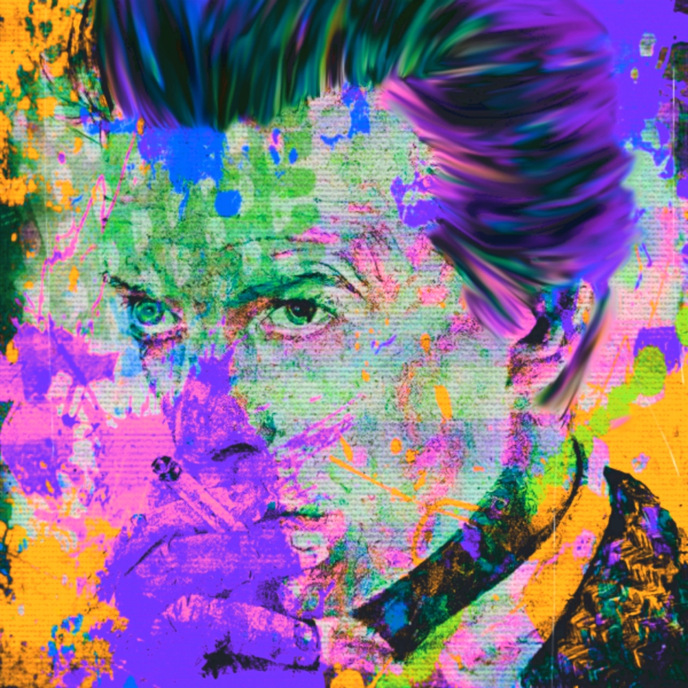 Bild 1 von Hommage David Bowie Summer Splash - 60x60 cm Besonderheit: 5 cm dicker Galeriekeilrahm