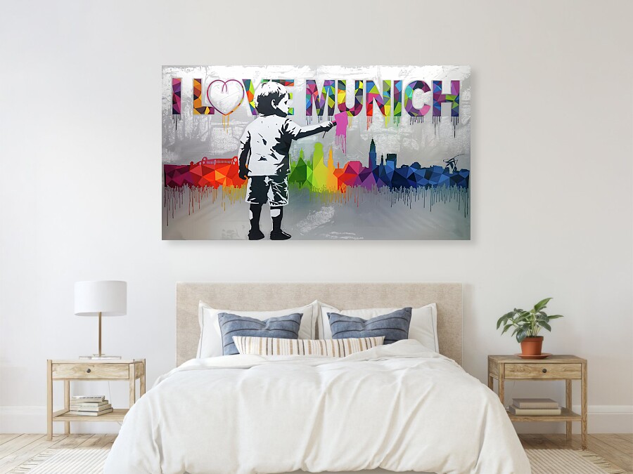 Bild 1 von Hommage Banksy - Skyline -  I Love München  - Silber Edition