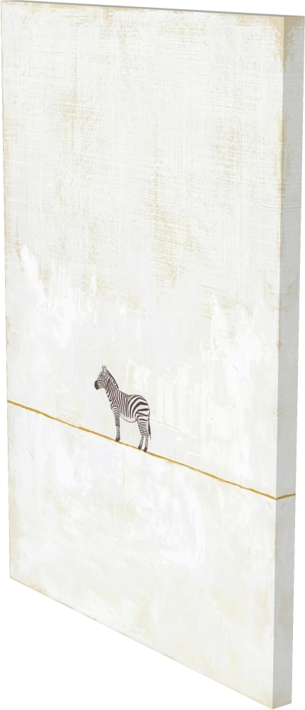 Bild 1 von Minimalismus Abstrakt einsamer winziger Zebra creme beige - Edition of 50
