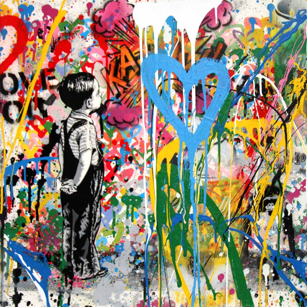 Bild 1 von Hommage Banksy Hommage Love Heart 90 cm x 90 cm Leinwand