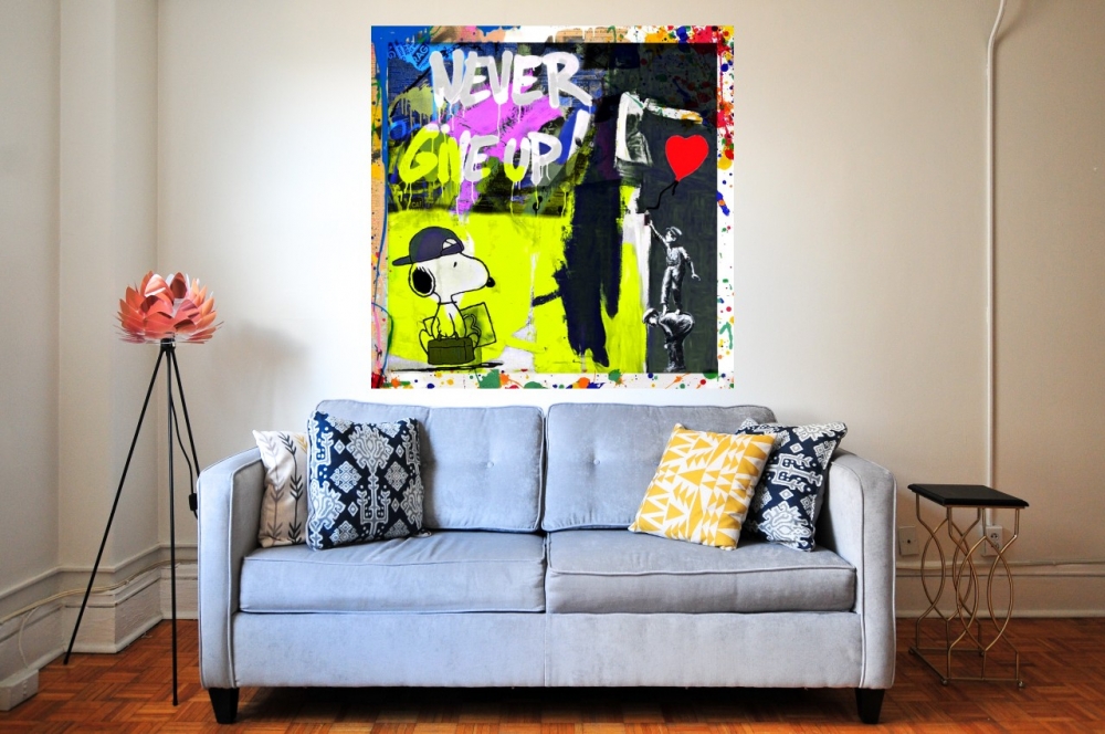 Bild 1 von Never give up - Motiv Snoopy- Banksy Hommage by Felix von Altersheim