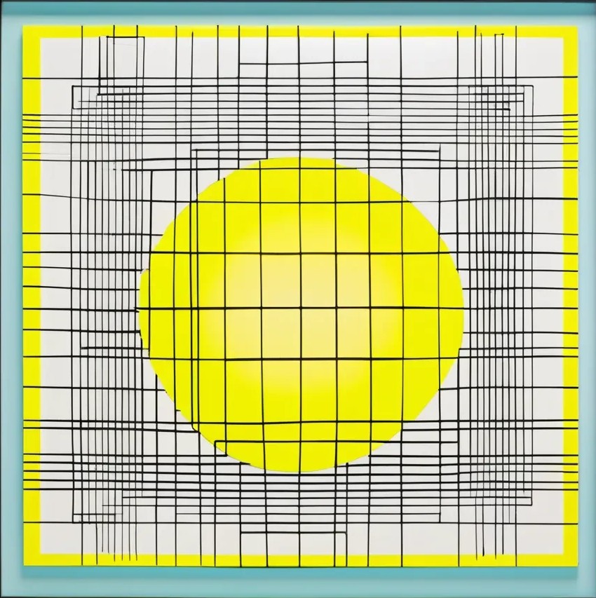 Bild 1 von Geometrie-  Bauhaus - Abstrakt - M37  / (Größe) 110x110 cm 2 cm Leinwand gespiegelt