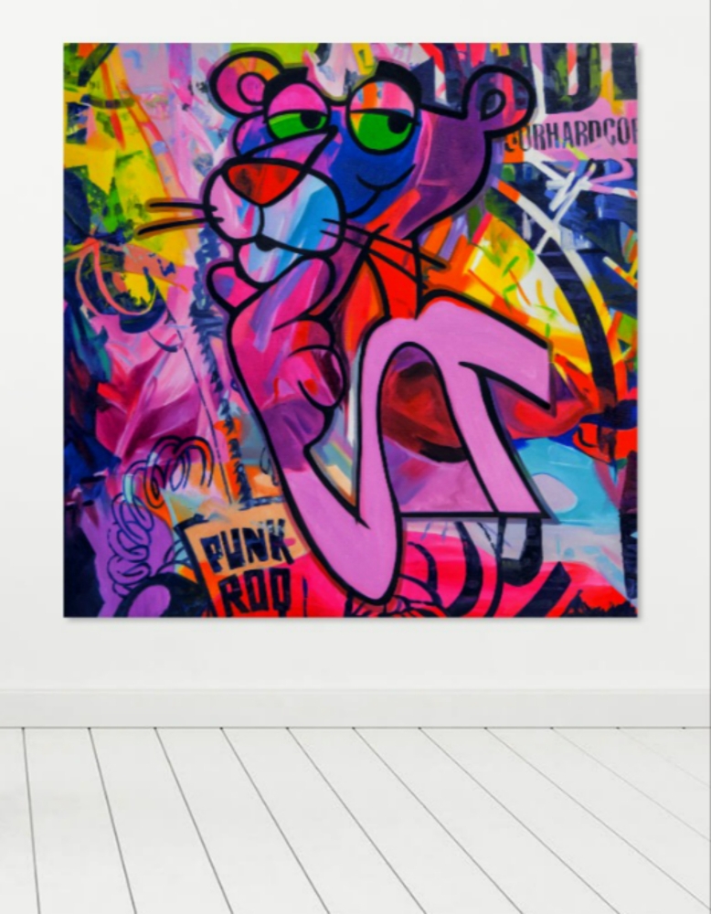 Bild 1 von Hommage Pink Panther Punk Rod XXL Format 120 cm x 120 cm Leinwand