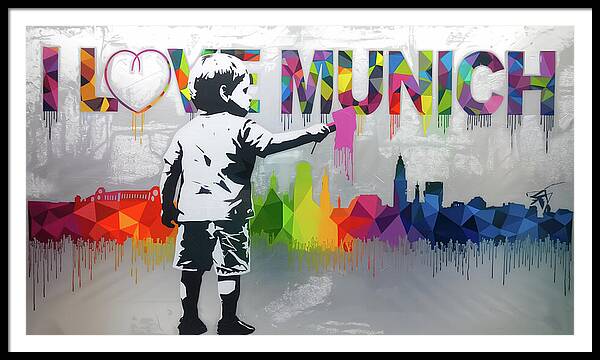Bild 1 von Hommage Banksy - Skyline -  I Love München  - Silber Edition
