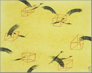 Bild 1 von WV-Nr: 2006-29 'playing the game'' 2006, 24 x 30 cm, Acryl auf Leinwand