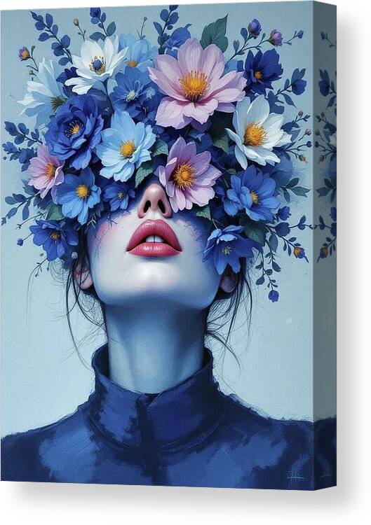 Bild 1 von Abstrakte Weibliche Portrait - Farbe Blau Flora 07