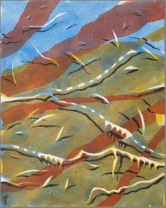 Bild 1 von WV-Nr: 2021-04''Linien und Wege' 2021, 40 x 50 cm, Acryl auf Leinwand