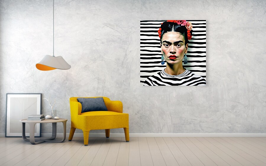 Bild 1 von Hommage Frida Kahlo Zebra 90 cm x 90 cm Leinwand