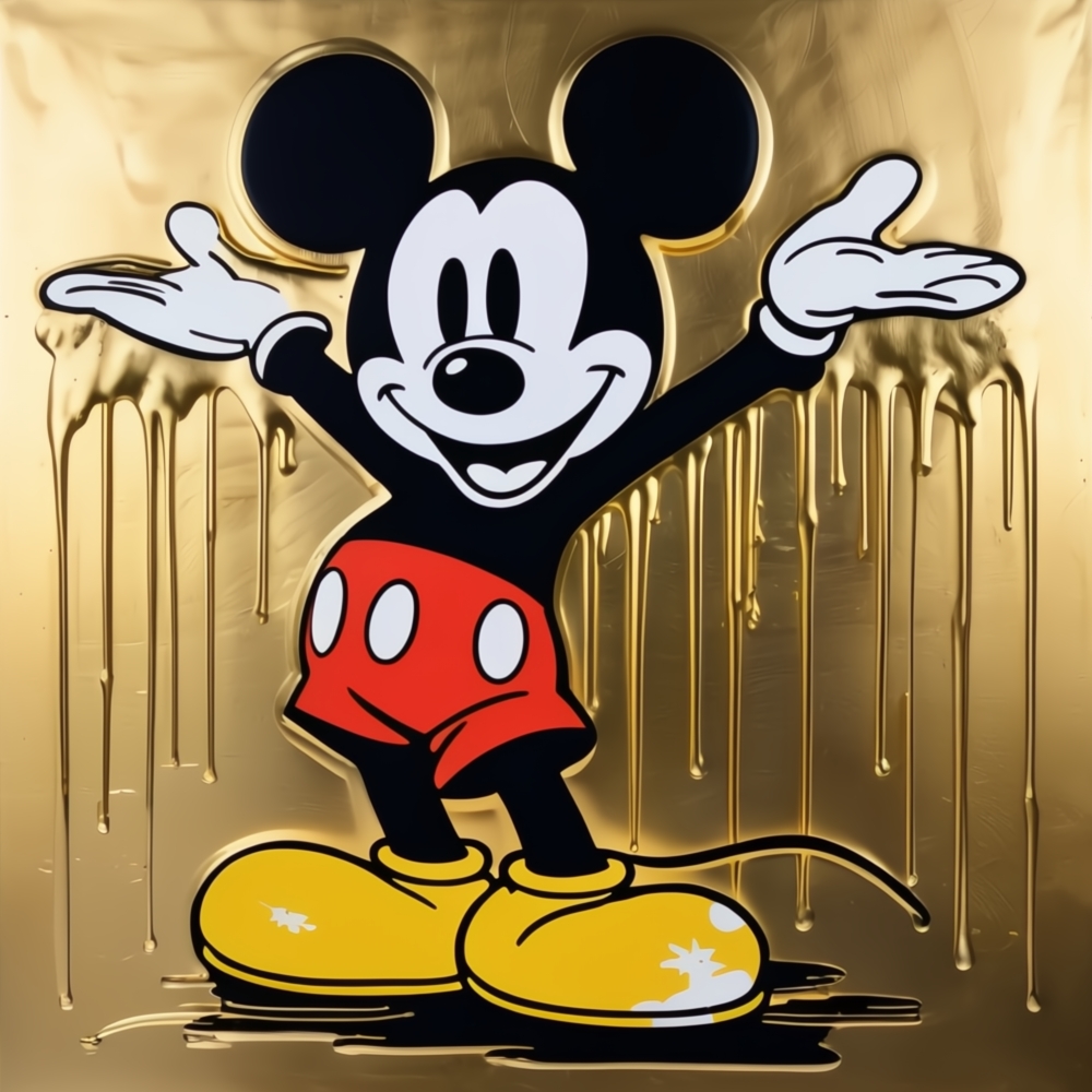 Bild 1 von Hommage Mickey Mouse Gold Edition 90 cm x 90 cm Leinwand
