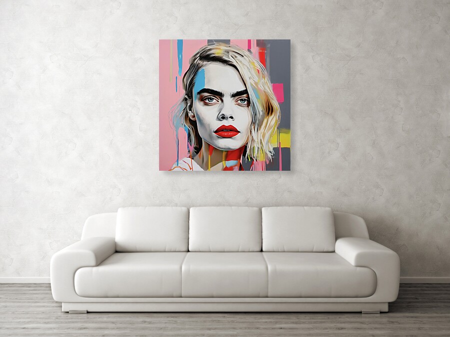 Bild 1 von Hommage Cara Delevingne Pop Art Photo Realismus - Pop Art Photo Realismus