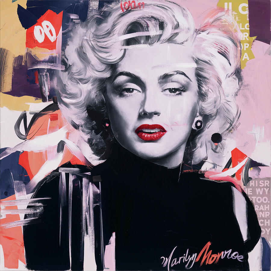 Bild 1 von Hommage Marilyn Monroe Collage Druck 90 cm x 90 cm Leinwand
