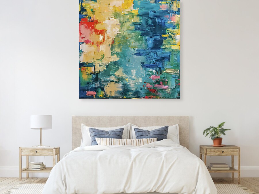 Bild 1 von Ocean Blue Summer Abstrakt Nr. 1  / (Größe) 100x100 cm 2 cm Leinwand gespiegelt