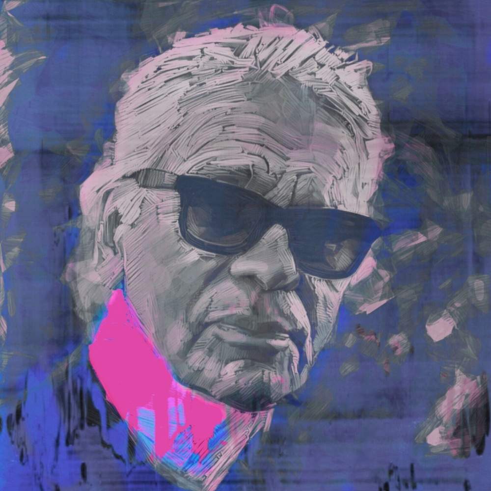 Bild 1 von Hommage Karl Lagerfeld - Edding Art Blue Part 1  by Felix von Altersheim