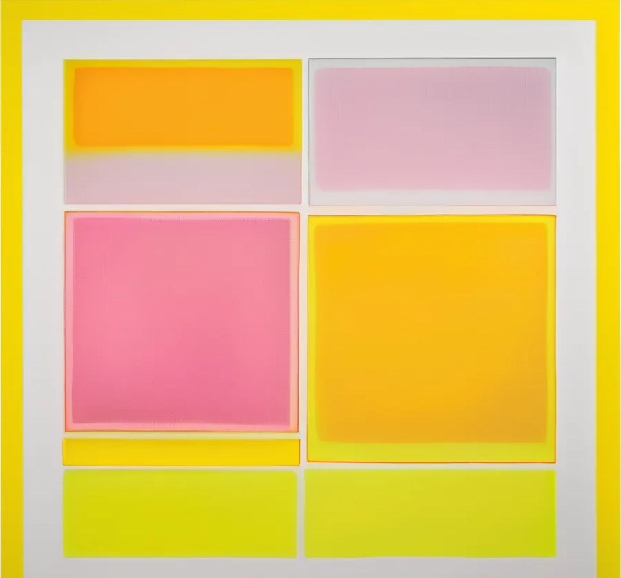 Bild 1 von Geometrie-  Bauhaus - Abstrakt - M60  / (Größe) 110x110 cm 2 cm Leinwand gespiegelt