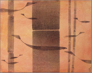 Bild 1 von WV-Nr: 2010-13'Bambusfische' 2013, 40 x 50 cm, Acryl auf Leinwand