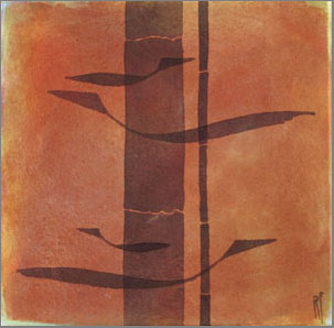 Bild 1 von WV-Nr: 2012-11''Bambusfische 2'' 2012, 30 x 30 cm, Acryl auf Leinwand