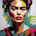 Bild 1 von Hommage Frida Kahlo Expressive 90 cm x 90 cm Leinwand