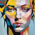 Abstrakt Cubism Female Portrait 01 by Samuel Richter