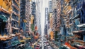Bild 1 von Hommage Urban City - Hongkong  / (Größe) 120x80 cm 2 cm Leinwand gespiegelt