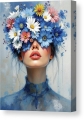 Bild 2 von Abstrakte Weibliche Portrait - Farbe Blau Flora 09