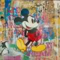 Hommage Mickey Collage 90 cm x 90 cm Leinwand