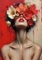 Bild 1 von Abstrakte Weibliche Portrait - Farbe Rot Flora 01