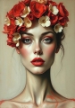 Bild 1 von Abstrakte Weibliche Portrait - Farbe Rot Flora 05
