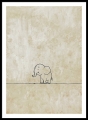 Bild 6 von Minimalismus Abstrakt einsamer winziger Elefant creme beige - Edition of 50