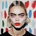 Bild 1 von Hommage Cara Delevingne 01 Pop Art Photo Realismus - Pop Art Photo Realismus