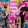 Bild 1 von Never give up Ultra HD - Purple - Banksy Hommage by Felix von Altersheim