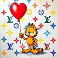 Bild 1 von Hommage Garfield Girl with Balloon 90 cm x 90 cm Leinwand