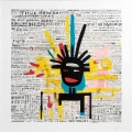 Einzelstück - Hommage an J.M. Basquiat  Urban Figurative 02 95x95 cm