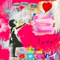 Hommage Girl with Balloon Social Media Pink by Felix von Altersheim