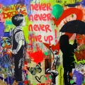 Bild 1 von Never give up Banksy Hommage/Yellow by Felix von Altersheim