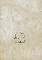 Bild 1 von Minimalismus Abstrakt einsamer winziger Elefant creme beige - Edition of 50