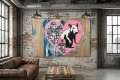 Bild 8 von Banksy Hommage Love Heart  Rabbit - 2 x verfügbar